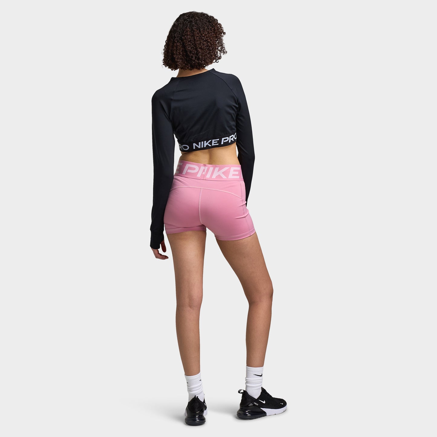 Nike Women's Pro 365 Dri-FIT Cropped Long Sleeve Top Black / White
