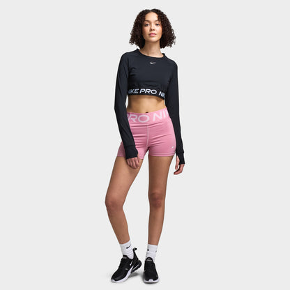 Nike Pro Sculpt Femmes Short de vélo 3" à taille haute Rose / Blanc