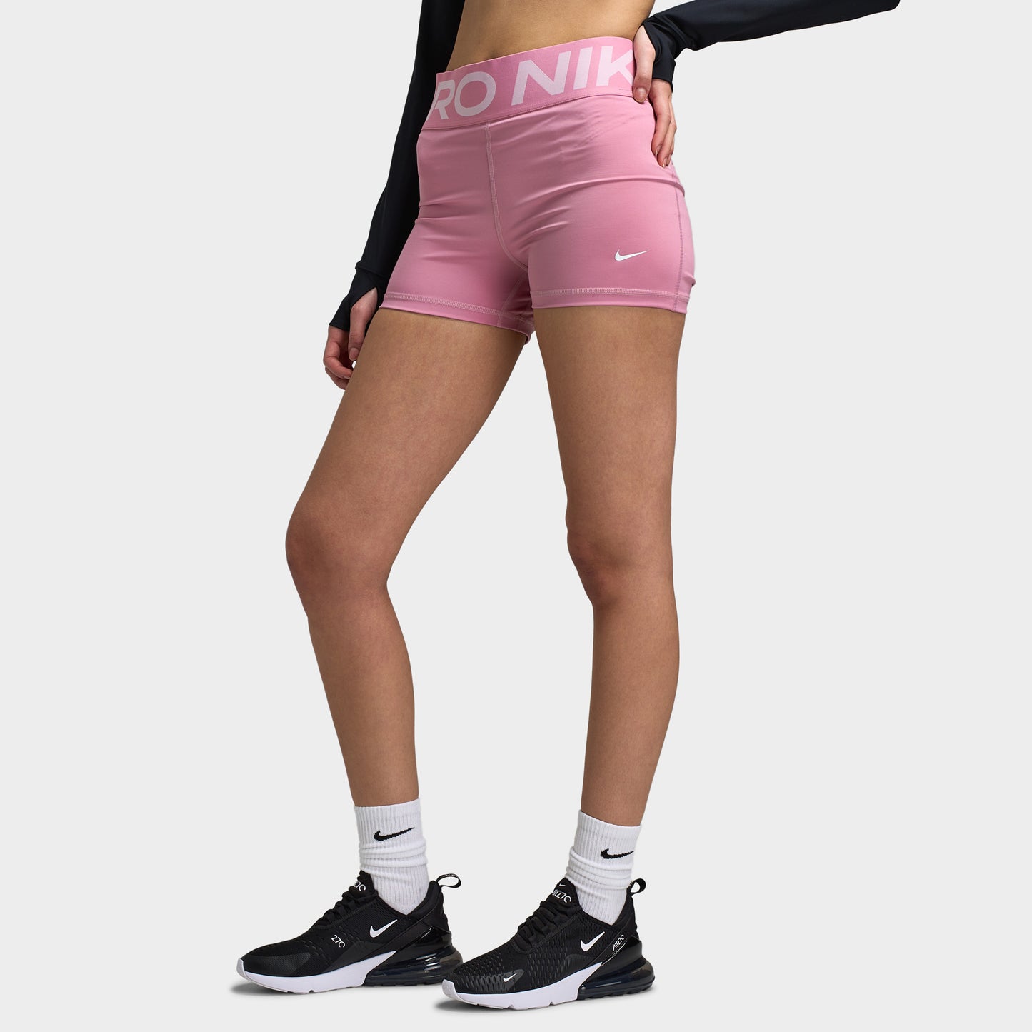 Nike Pro Sculpt Femmes Short de vélo 3" à taille haute Rose / Blanc