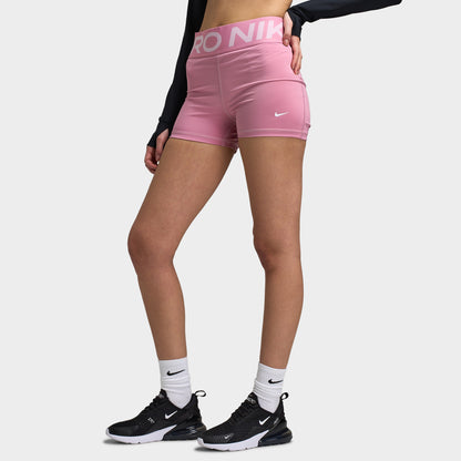 Nike Pro Sculpt Femmes Short de vélo 3" à taille haute Rose / Blanc