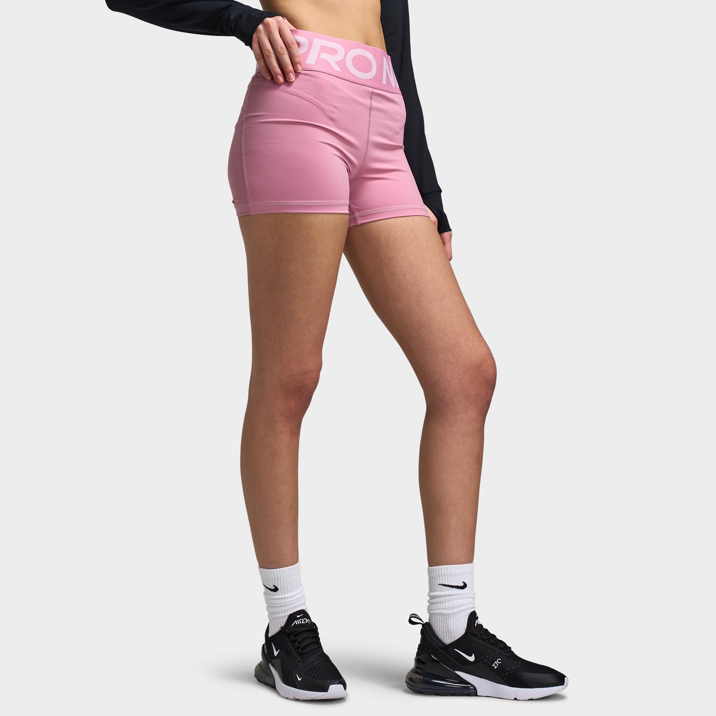 Nike Pro Sculpt Femmes Short de vélo 3" à taille haute Rose / Blanc