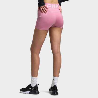 Nike Pro Sculpt Femmes Short de vélo 3" à taille haute Rose / Blanc