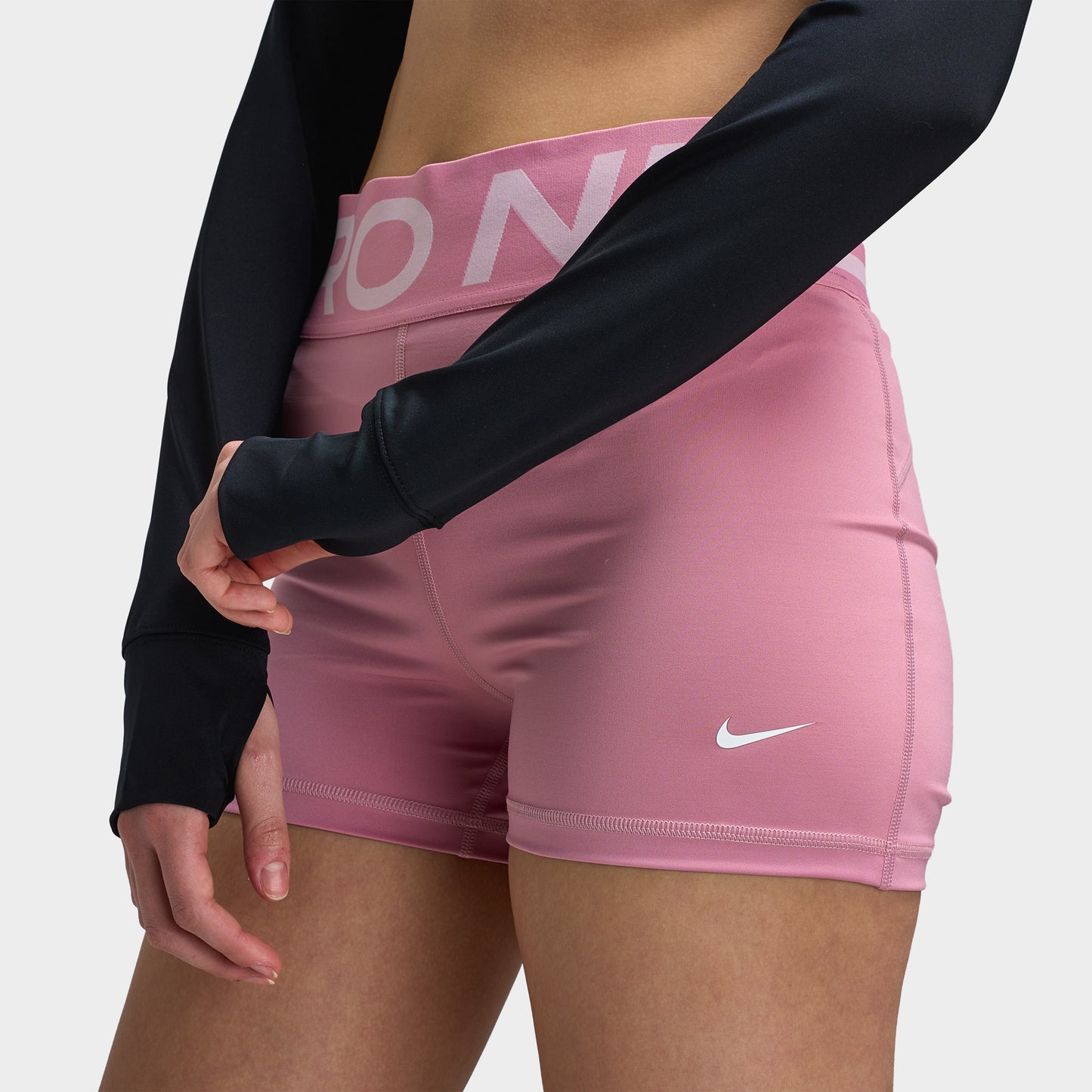Nike Pro Sculpt Femmes Short de vélo 3" à taille haute Rose / Blanc