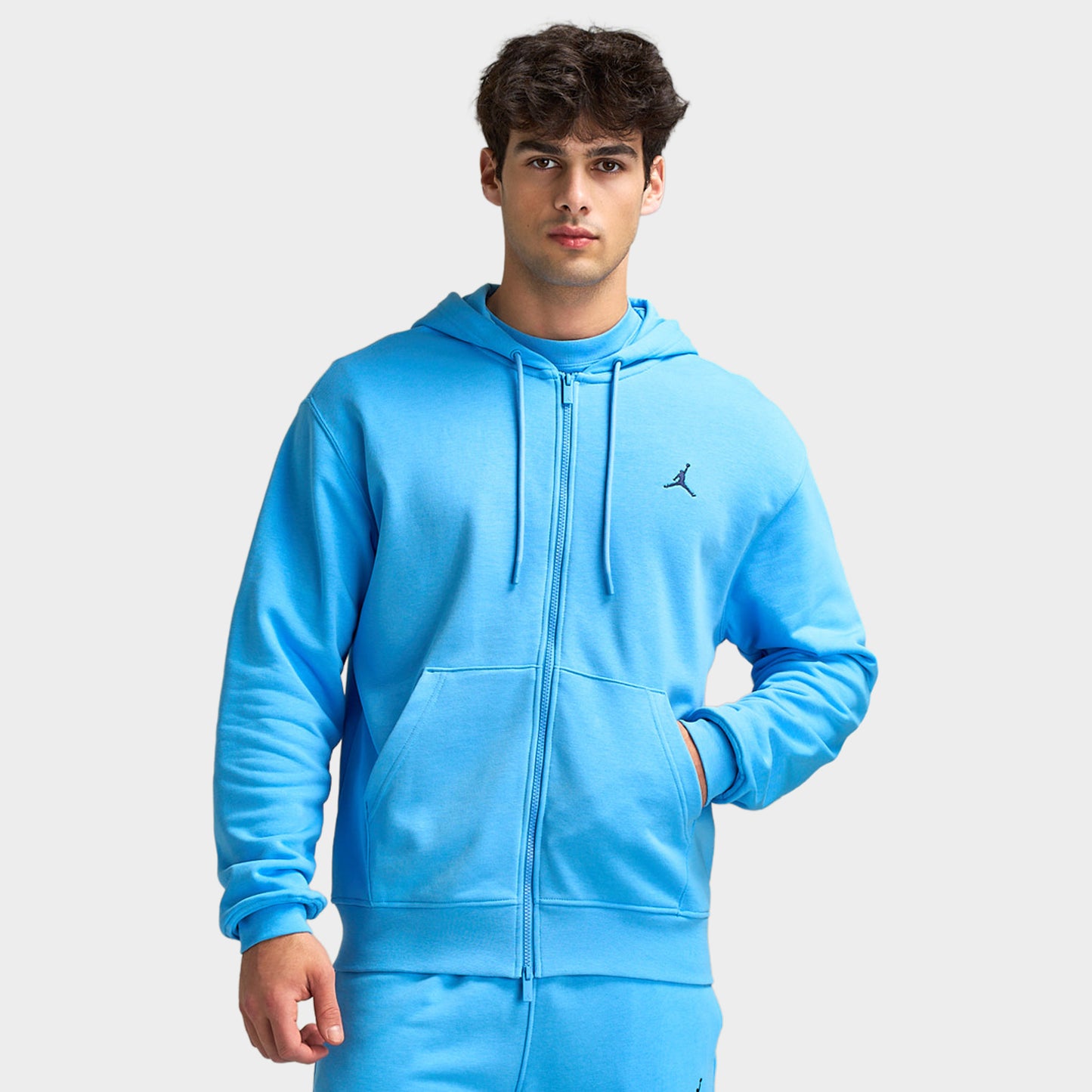 Jordan Brooklyn Chandail à capuche zippé en polaire Bleu universitaire / bleu marine