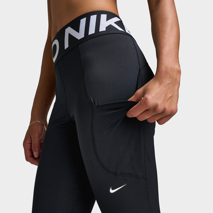 Nike Pro Sculpt Women's High-Waisted 7/8 Leggings with Pockets Black / White