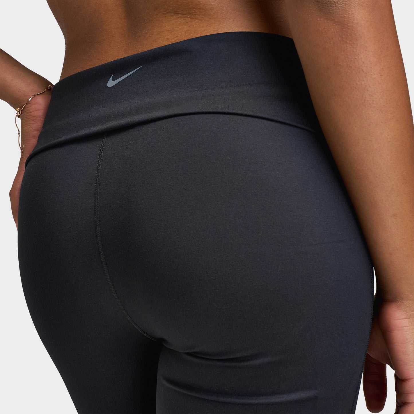 Nike One Women's Dri-FIT High Waisted Fold-Over Pants / Black