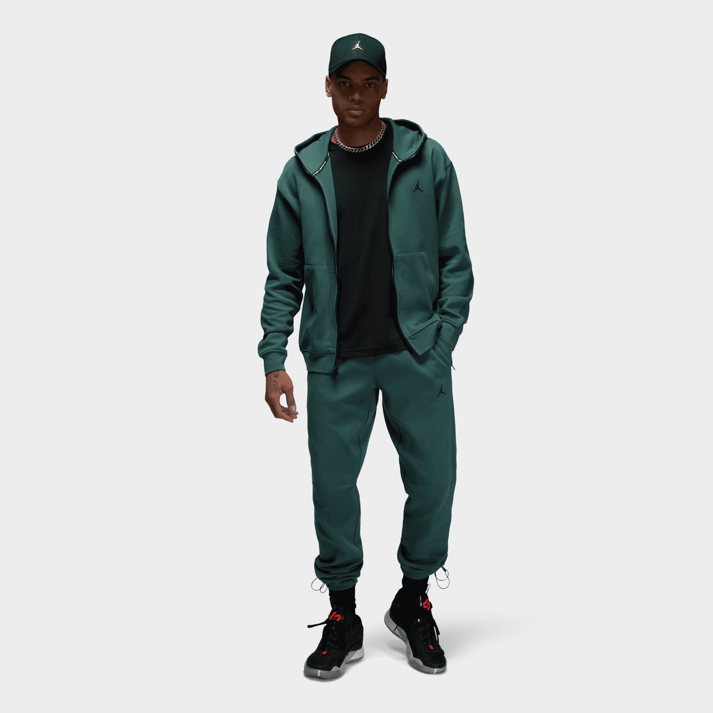 Jordan Dri-FIT Sport Hoop Full-Zip Hoodie Oxidized Green / White