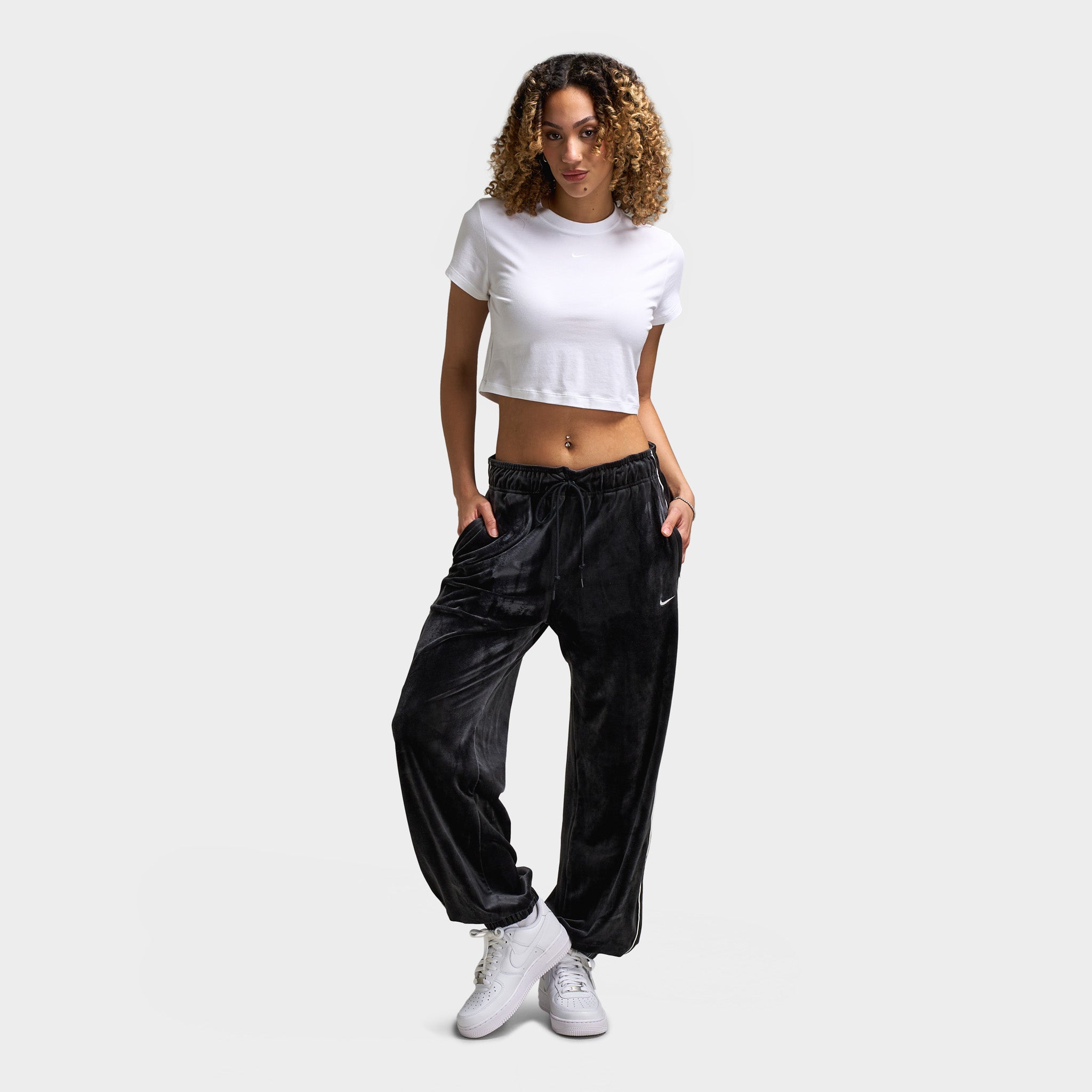 aere／smooth velor pants ブラック　36 FZ3682-