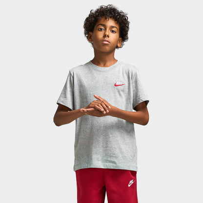 Nike Sportswear Juniors' Futura T-Shirt Grey Heather /  White - Red