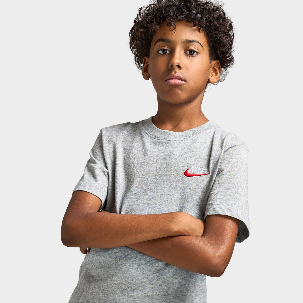 Nike Sportswear Juniors' Futura T-Shirt Grey Heather /  White - Red