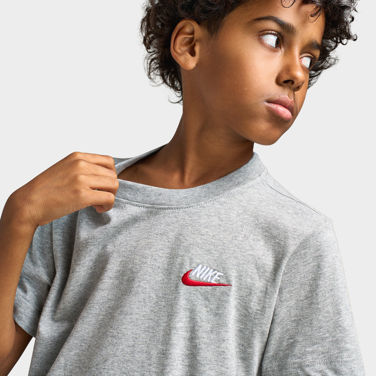 Nike Sportswear Juniors' Futura T-Shirt Grey Heather /  White - Red
