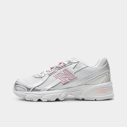 New Balance Juniors' 740 Silver Metallic / Signal Pink