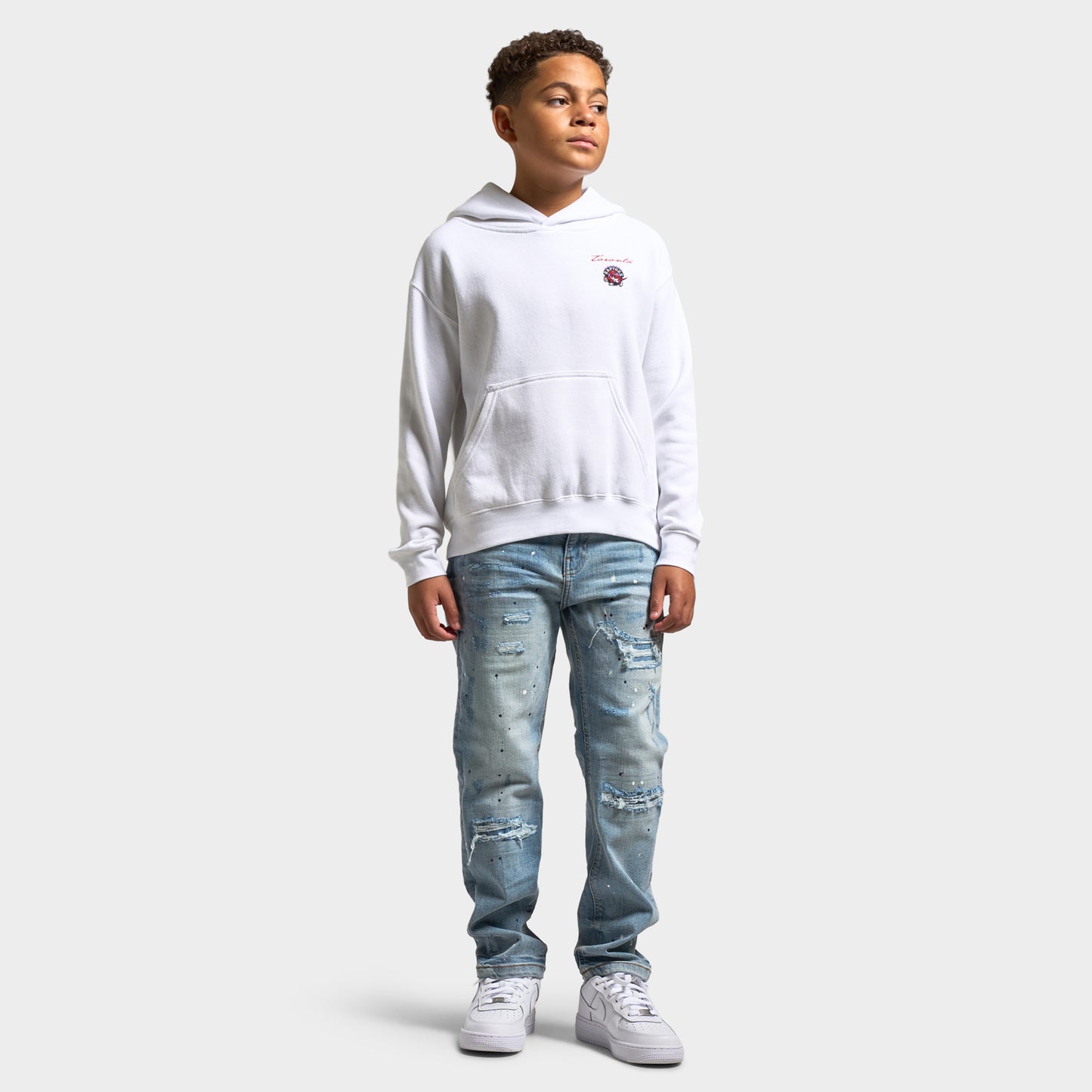 Mitchell & Ness Juniors' Tattoo Style Graphic Hoodie / White