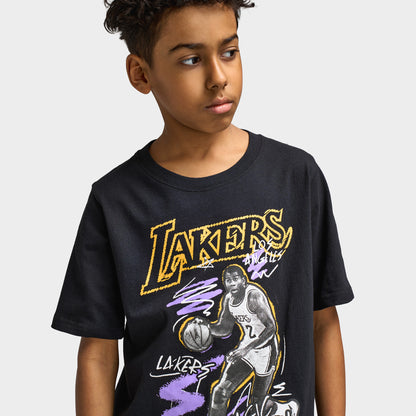 Mitchell & Ness Juniors' Chalk Magic Johnson Graphic T-Shirt / Black