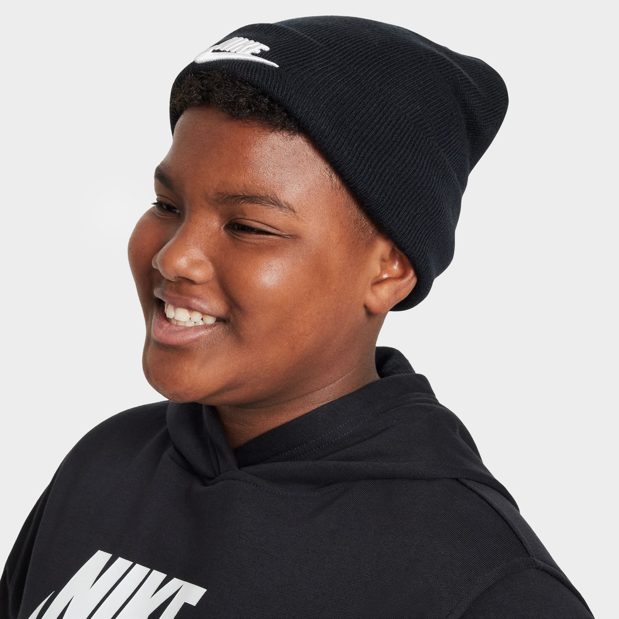 Nike Big Kids' Peak Tall Cuff Futura Beanie Black / White – JD Sports