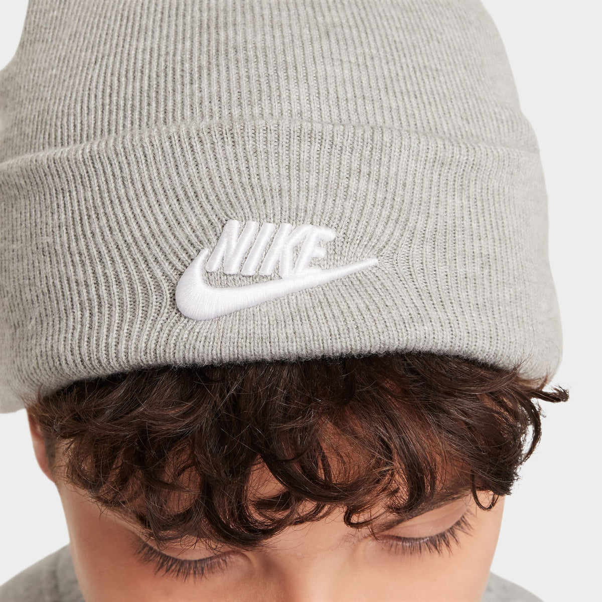 Nike Big Kids' Peak Tall Cuff Futura Beanie Grey White – JD Sports