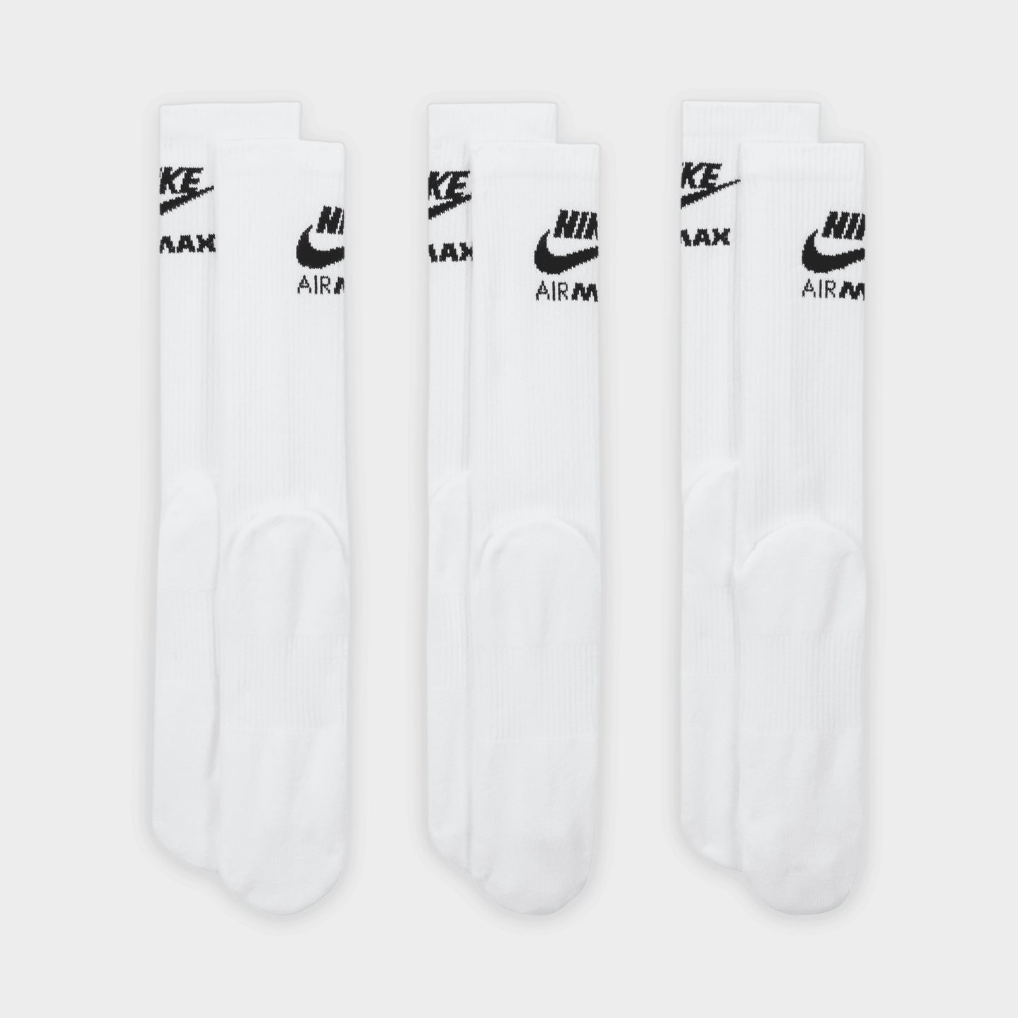 Nike Everyday Plush Cushioned Air Max Crew Socks (3 Pairs) White / Black