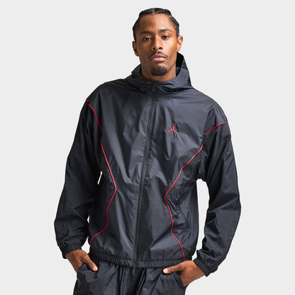 Jordan Brooklyn Men's Hooded Draft Jacket Black / Gym Red