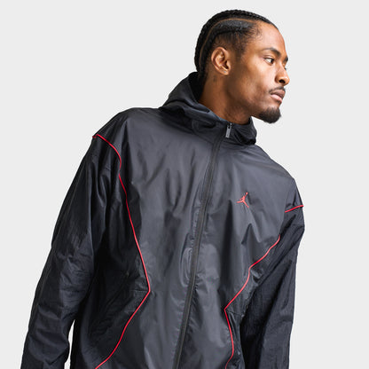 Jordan Brooklyn Men's Hooded Draft Jacket Black / Gym Red