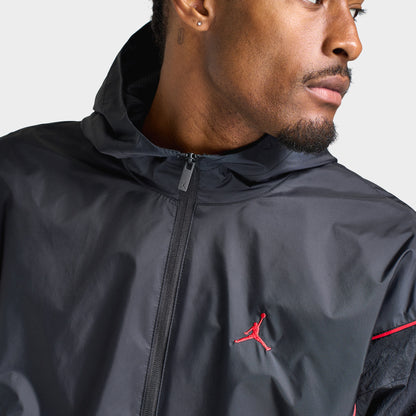 Jordan Brooklyn Men's Hooded Draft Jacket Black / Gym Red