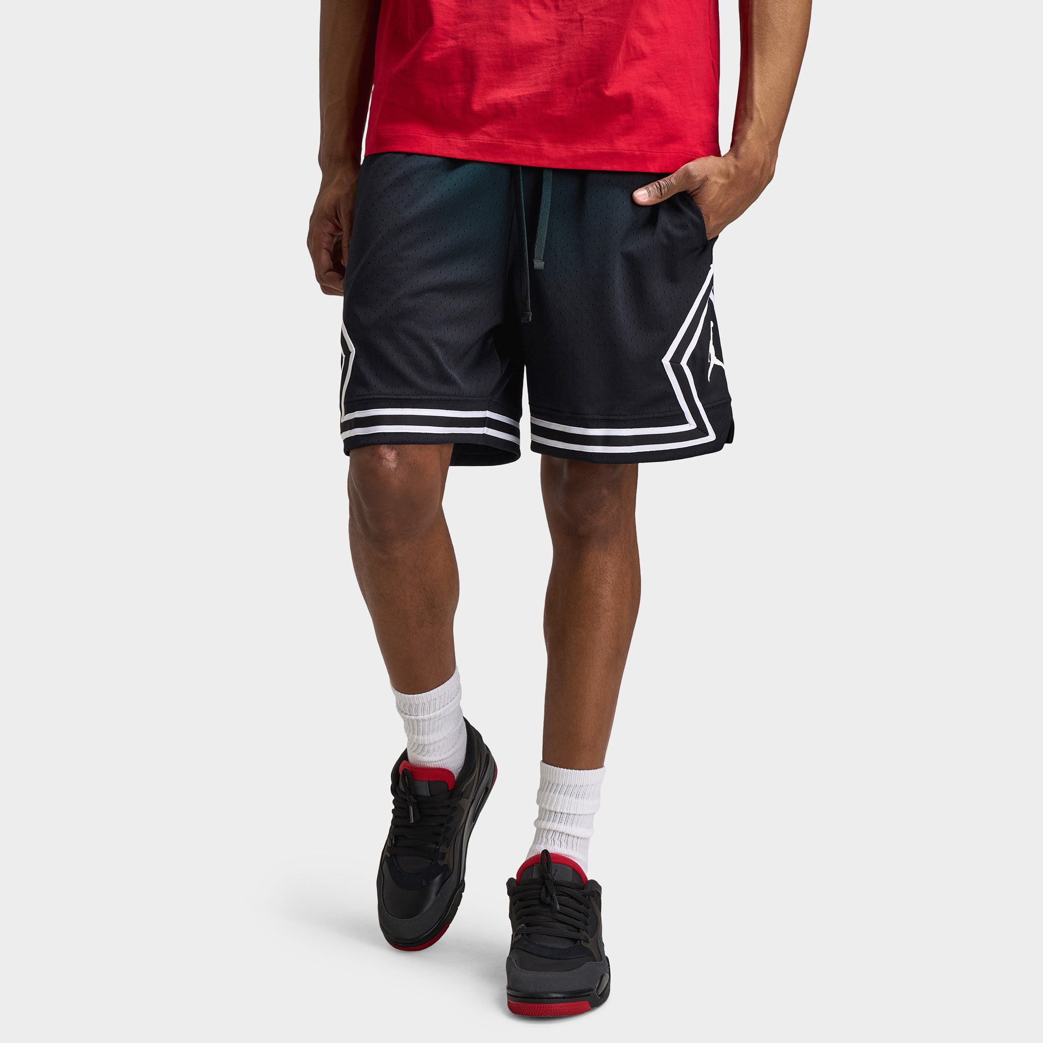 Jordan Dri-FIT Mesh Diamond Shorts Black / White - White – JD Sports