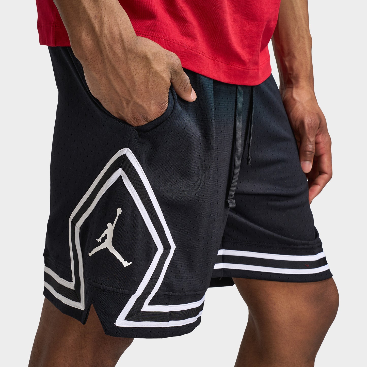Jordan Dri-FIT Mesh Diamond Shorts Black / White - White