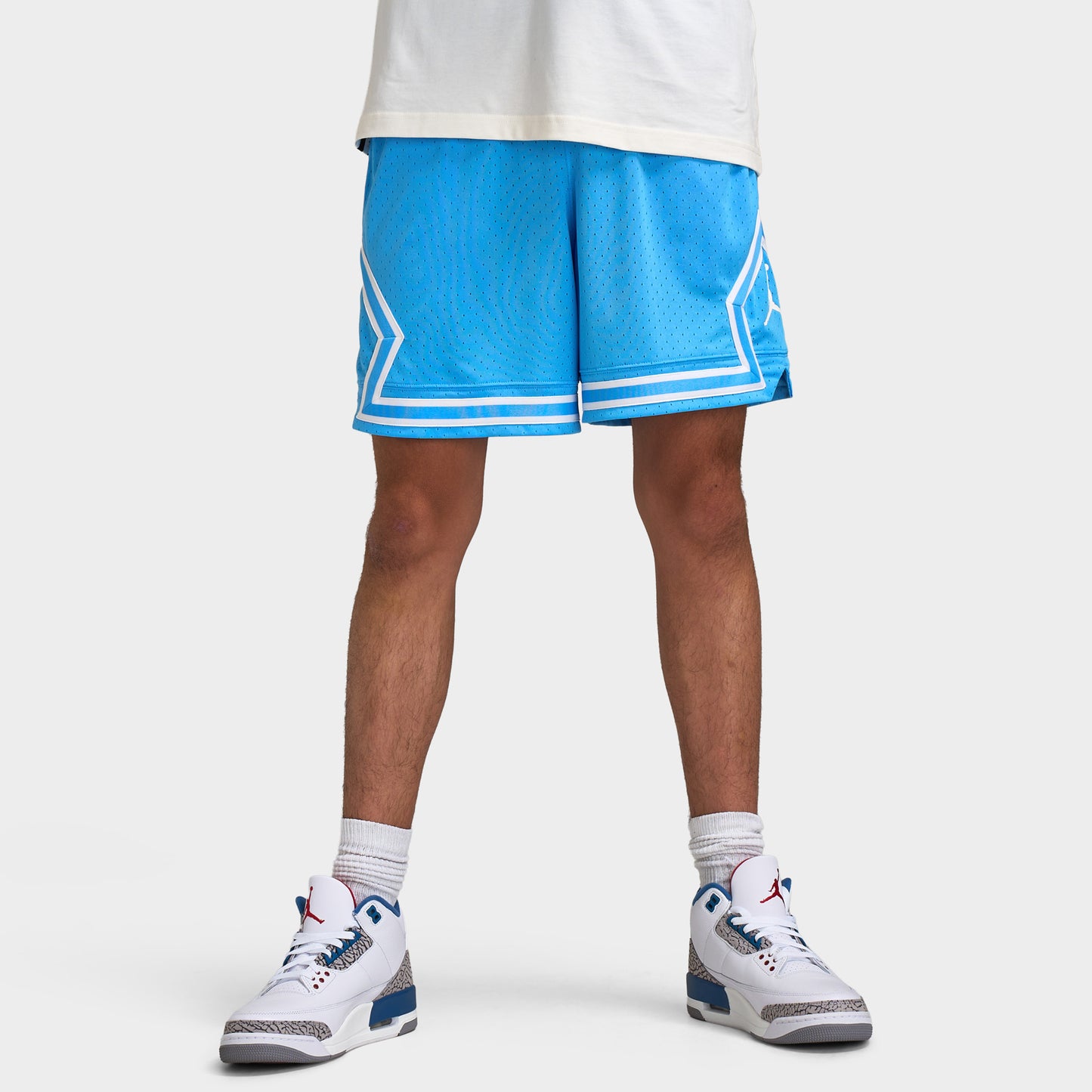 Jordan Sport Men's Dri-FIT Mesh Diamond Shorts University Blue / White