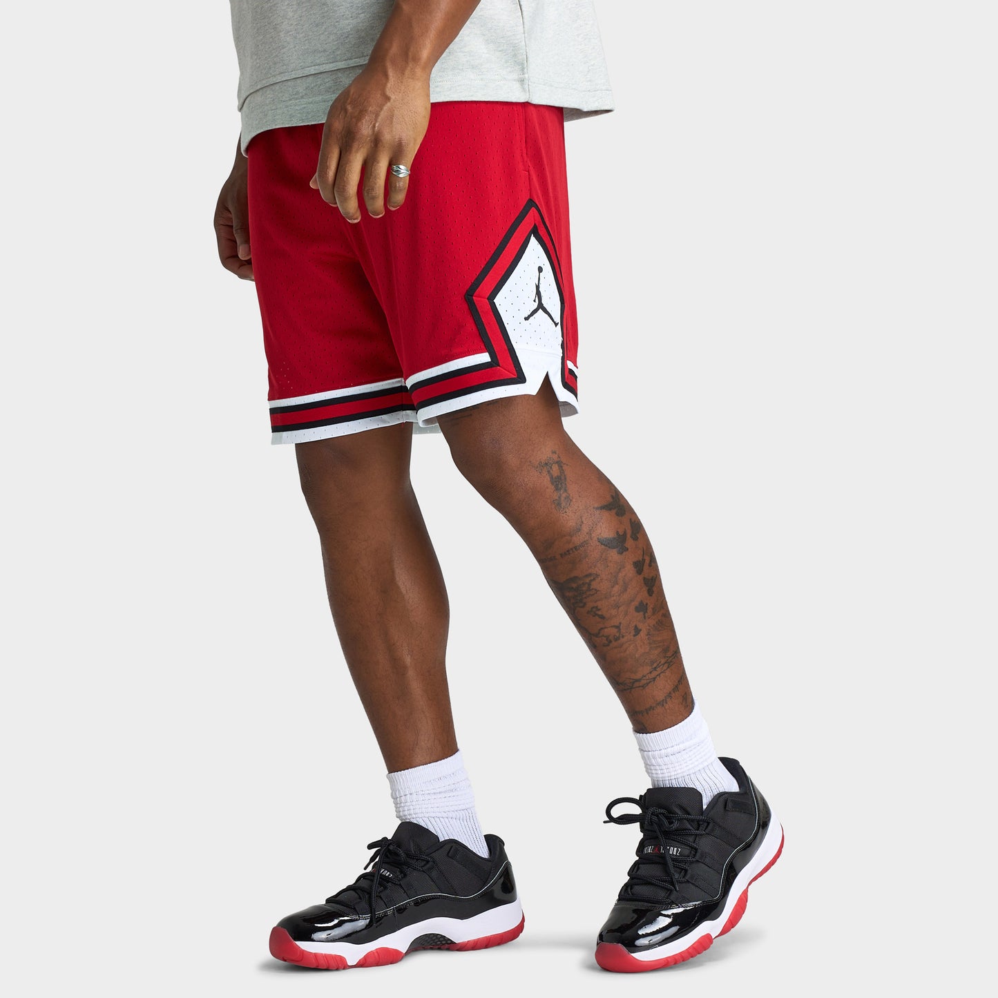 Jordan Sport Dri-FIT Mesh Diamond Shorts Rouge gymnique / Blanc - Noir