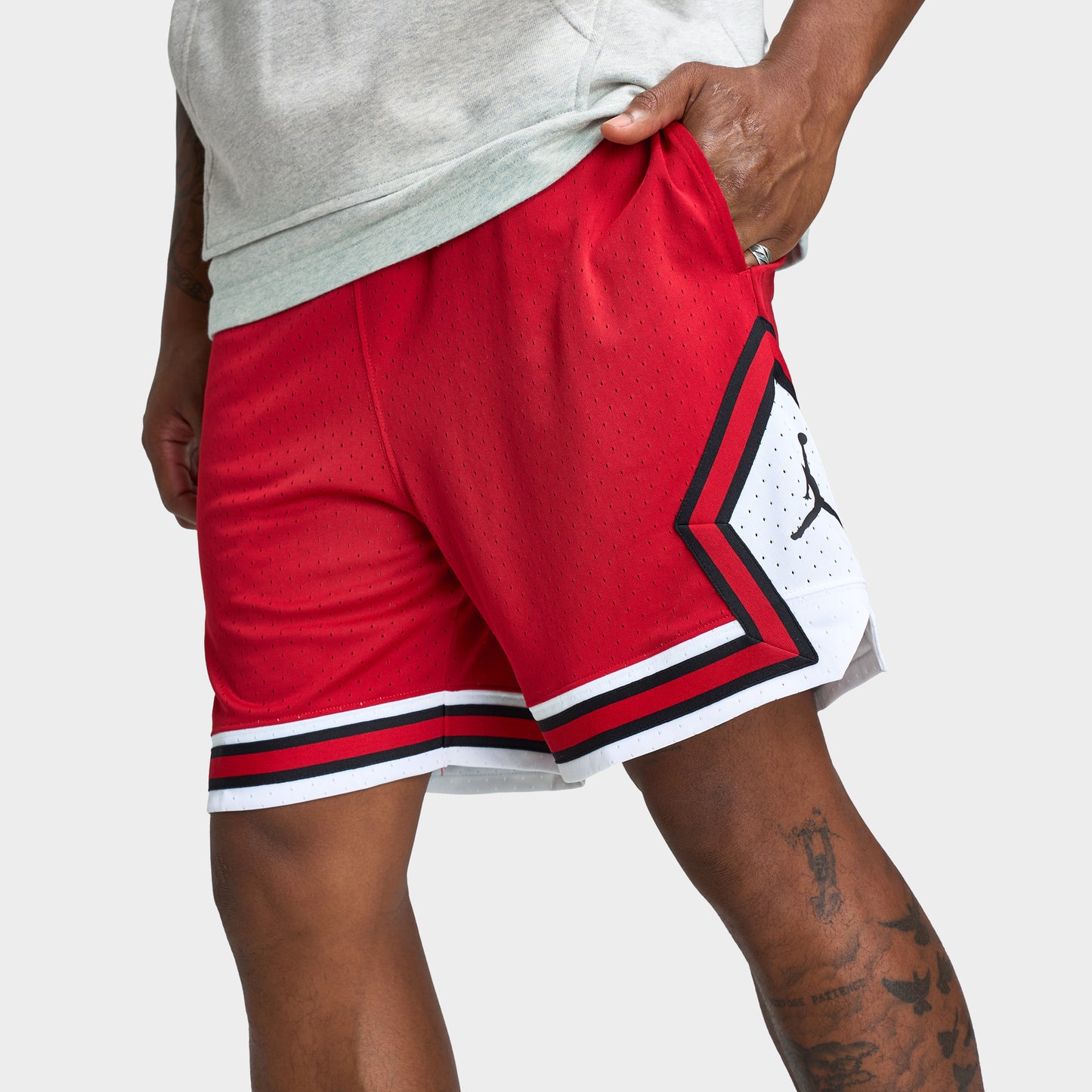 Jordan Sport Dri-FIT Mesh Diamond Shorts Rouge gymnique / Blanc - Noir