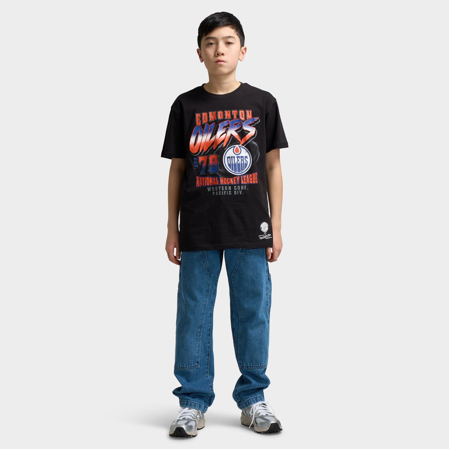 Mitchell & Ness Juniors' NHL Crossfire T-Shirt Oilers / Black