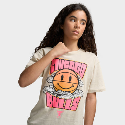 Mitchell & Ness Juniors' NBA Team Emoji T-Shirt Chicago Bulls / Cream