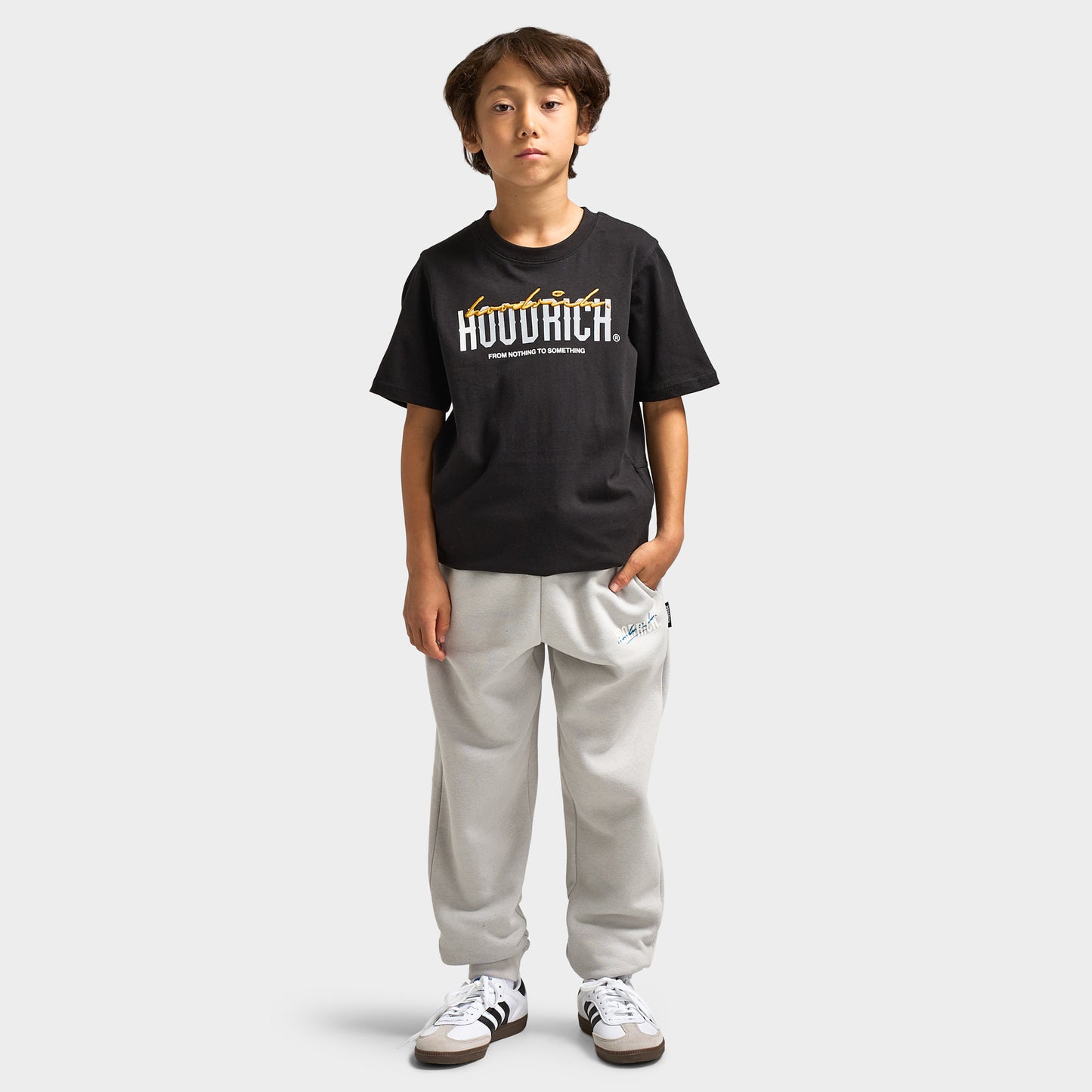 Hoodrich Junior Garçons' Certifié V2 T-Shirt Noir / Blanc - Gris silencieux