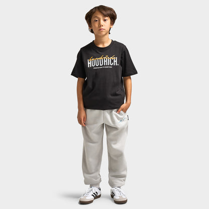 Hoodrich Junior Garçons' Certifié V2 T-Shirt Noir / Blanc - Gris silencieux