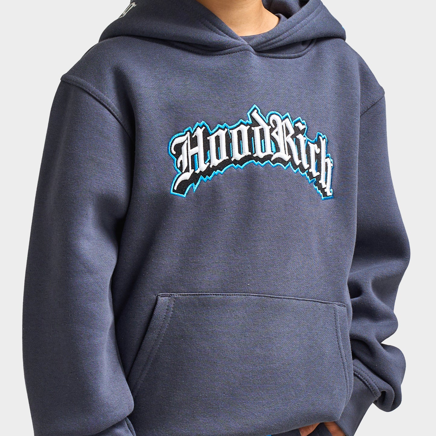 Hoodrich Juniors' Gothic Pullover Hoodie Ombre Blue / White - Diva Blue
