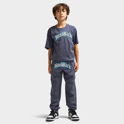 Hoodrich Junior' Joggers Gothiques Bleu Ombre / Blanc - Bleu Diva