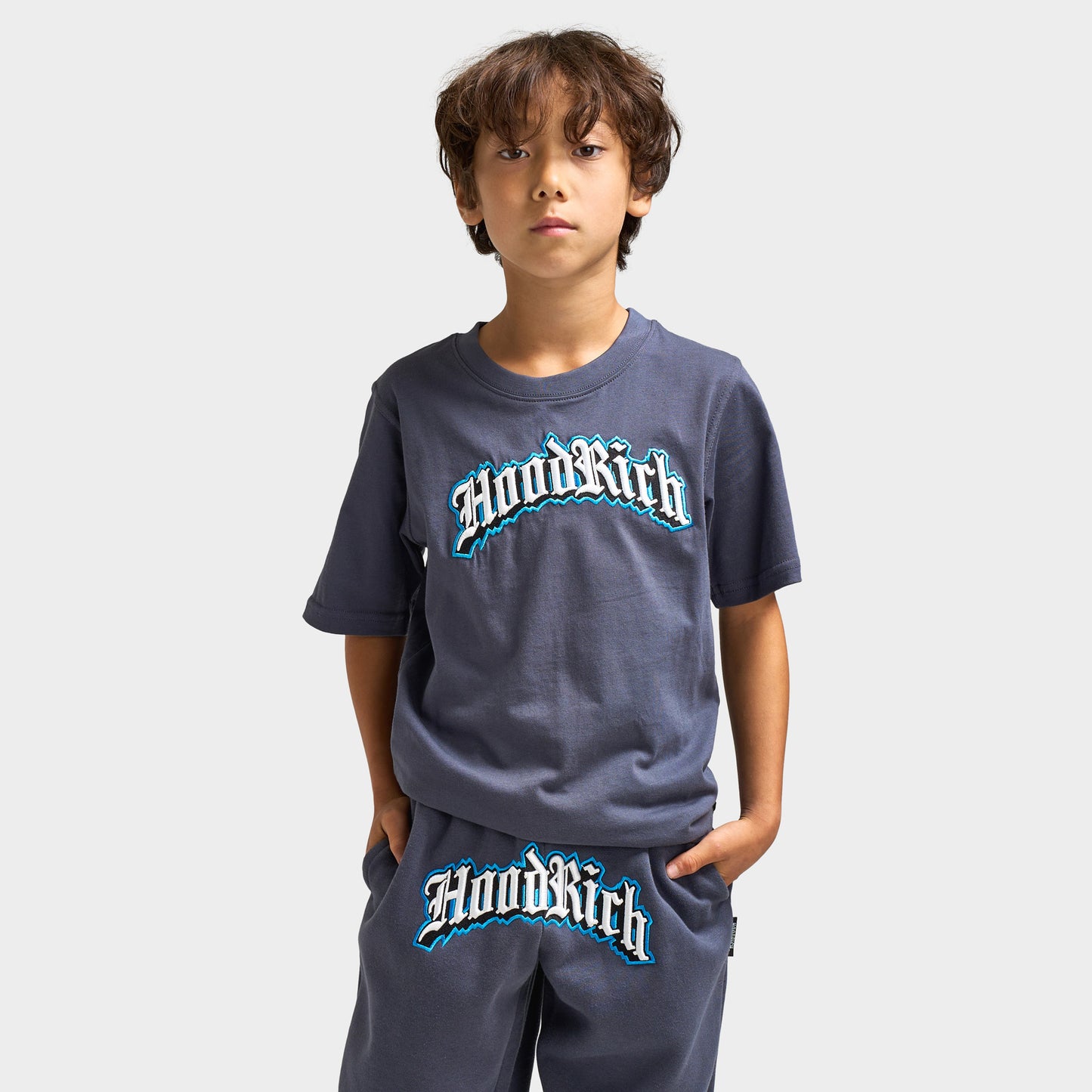 Hoodrich Juniors' Gothic Regular Tshirt Ombre Blue / White - Diva Blue