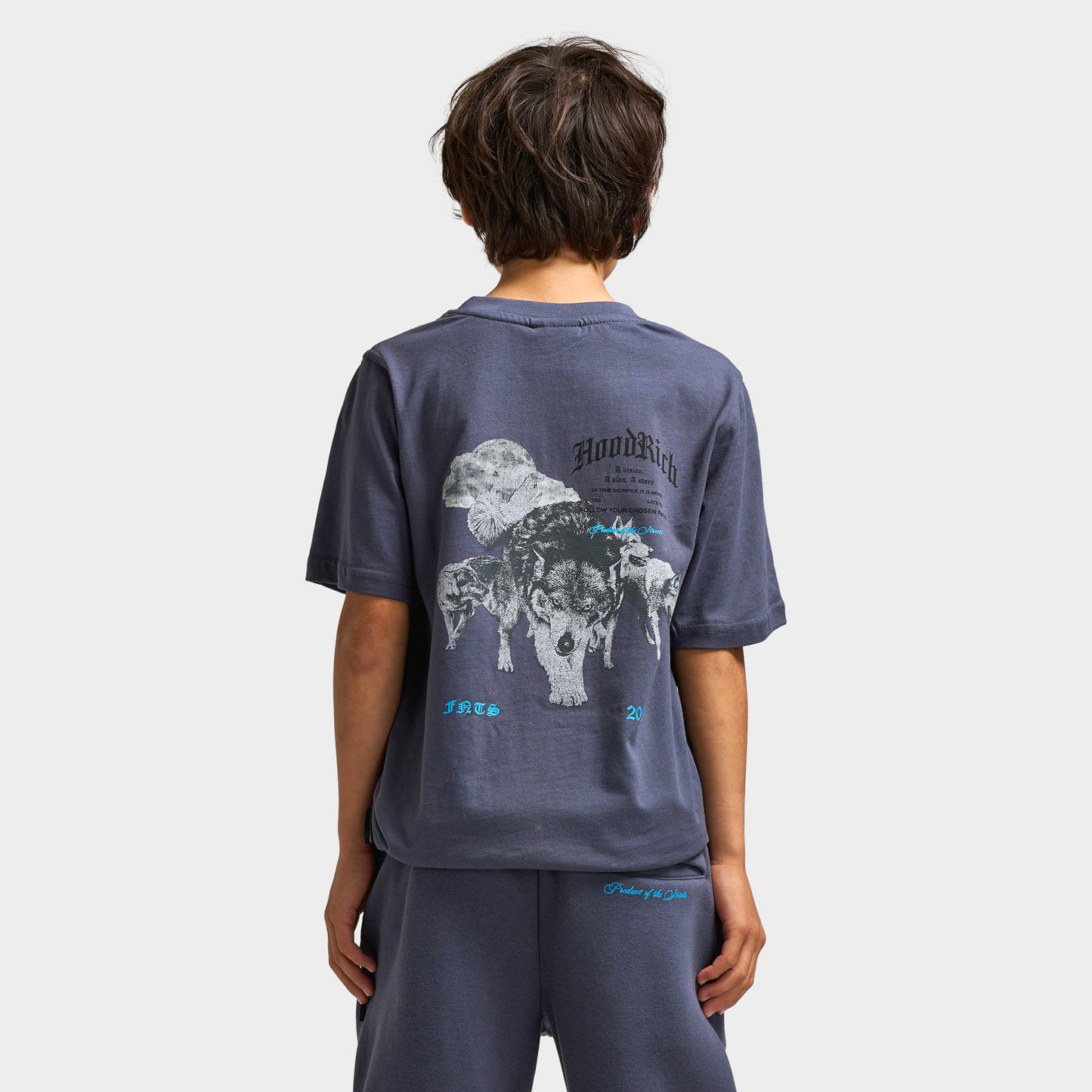 Hoodrich Juniors' Gothic Regular Tshirt Ombre Blue / White - Diva Blue