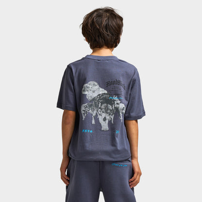 Hoodrich Juniors' Gothic Regular Tshirt Ombre Blue / White - Diva Blue