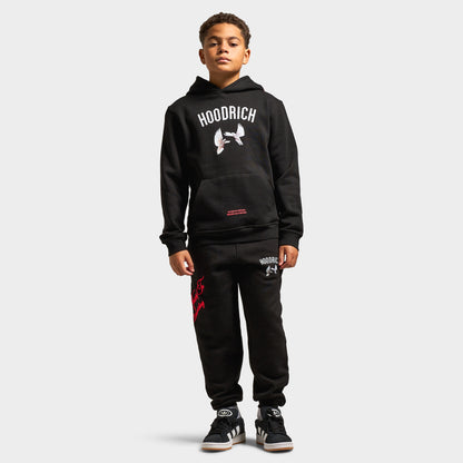 Hoodrich Juniors' Flight 3 Panel Hoodie Black / White - Lychee