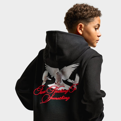 Hoodrich Juniors' Flight 3 Panel Hoodie Black / White - Lychee