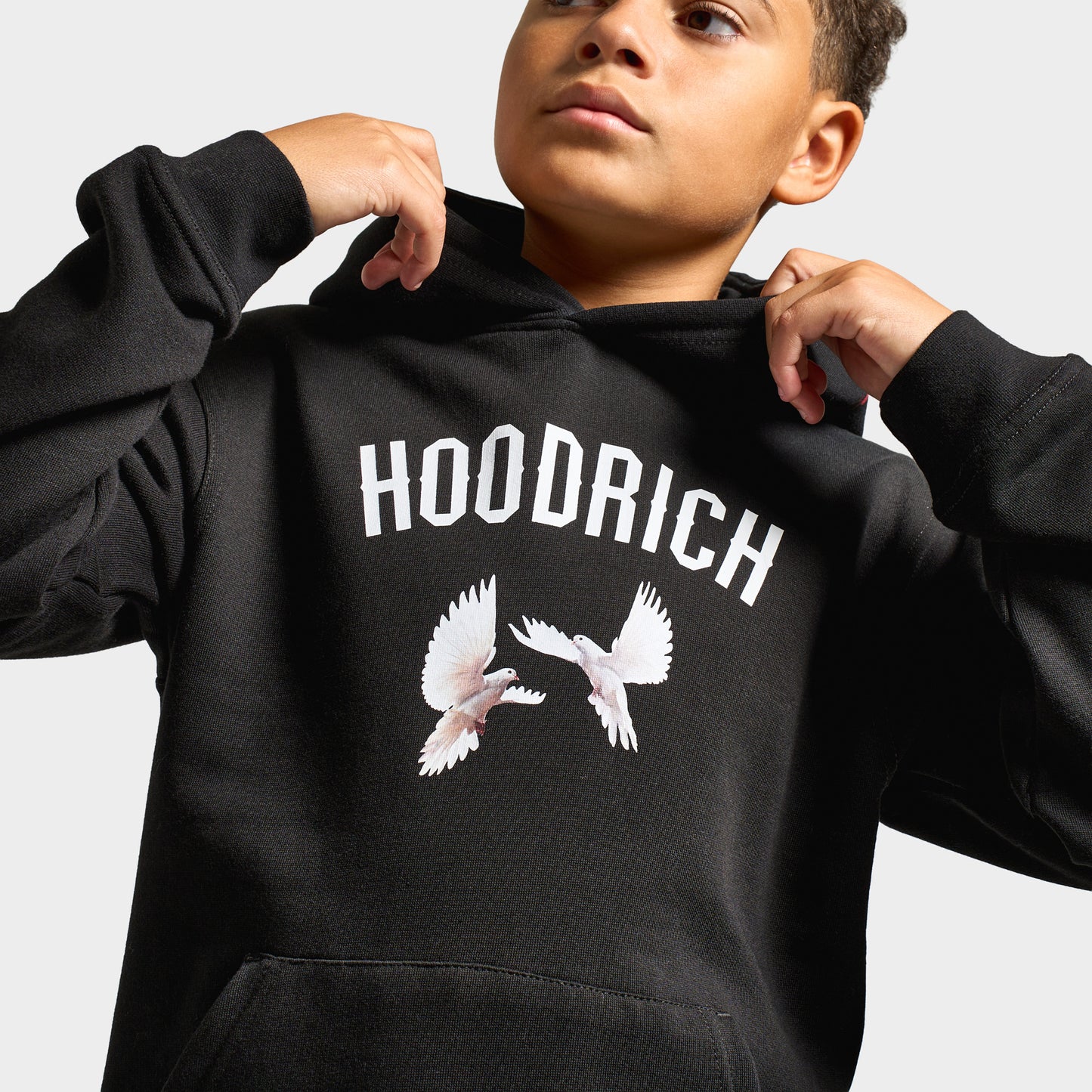 Hoodrich Juniors' Flight 3 Panel Hoodie Black / White - Lychee