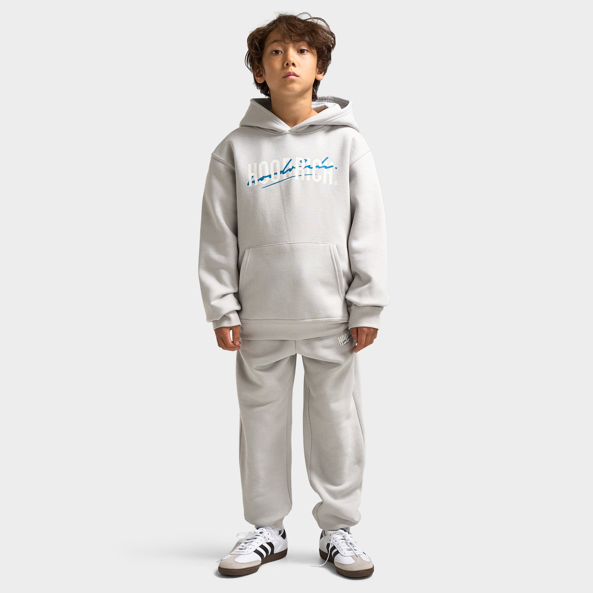 Hoodrich Juniors' Lynk Pullover Hoodie Quiet Gray / White - Blue