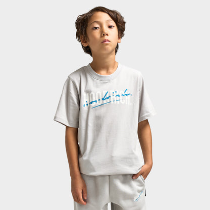 Hoodrich Juniors' Lynk T-Shirt Quiet Gray /  White - Blue Danube