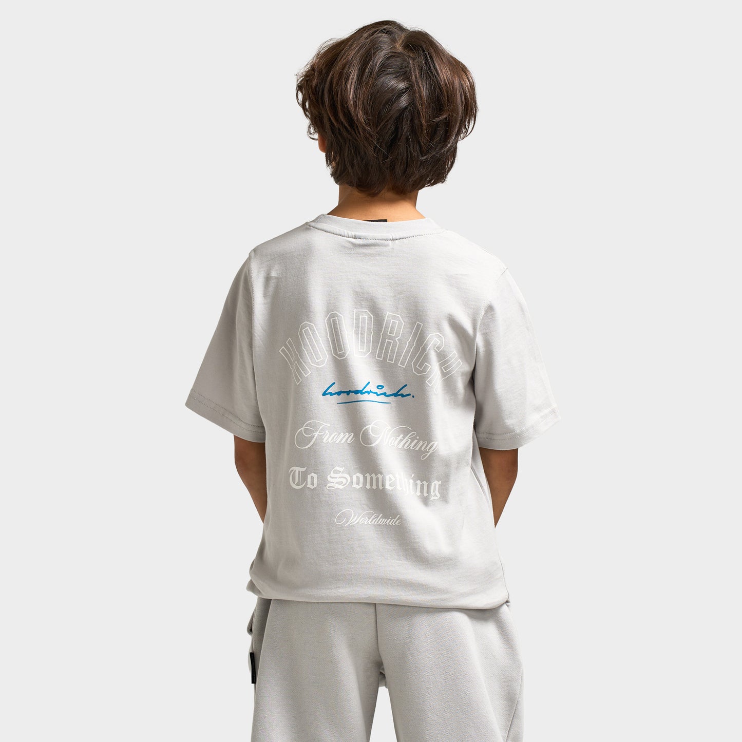 Hoodrich Juniors' Lynk T-Shirt Quiet Gray /  White - Blue Danube