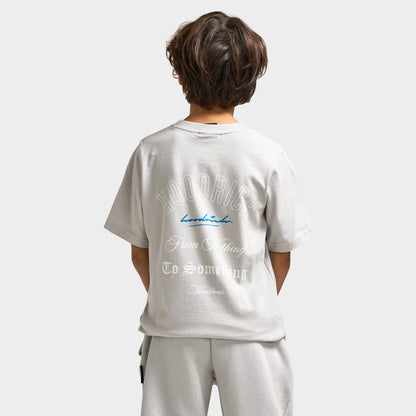 Hoodrich Juniors' Lynk T-Shirt Quiet Gray /  White - Blue Danube
