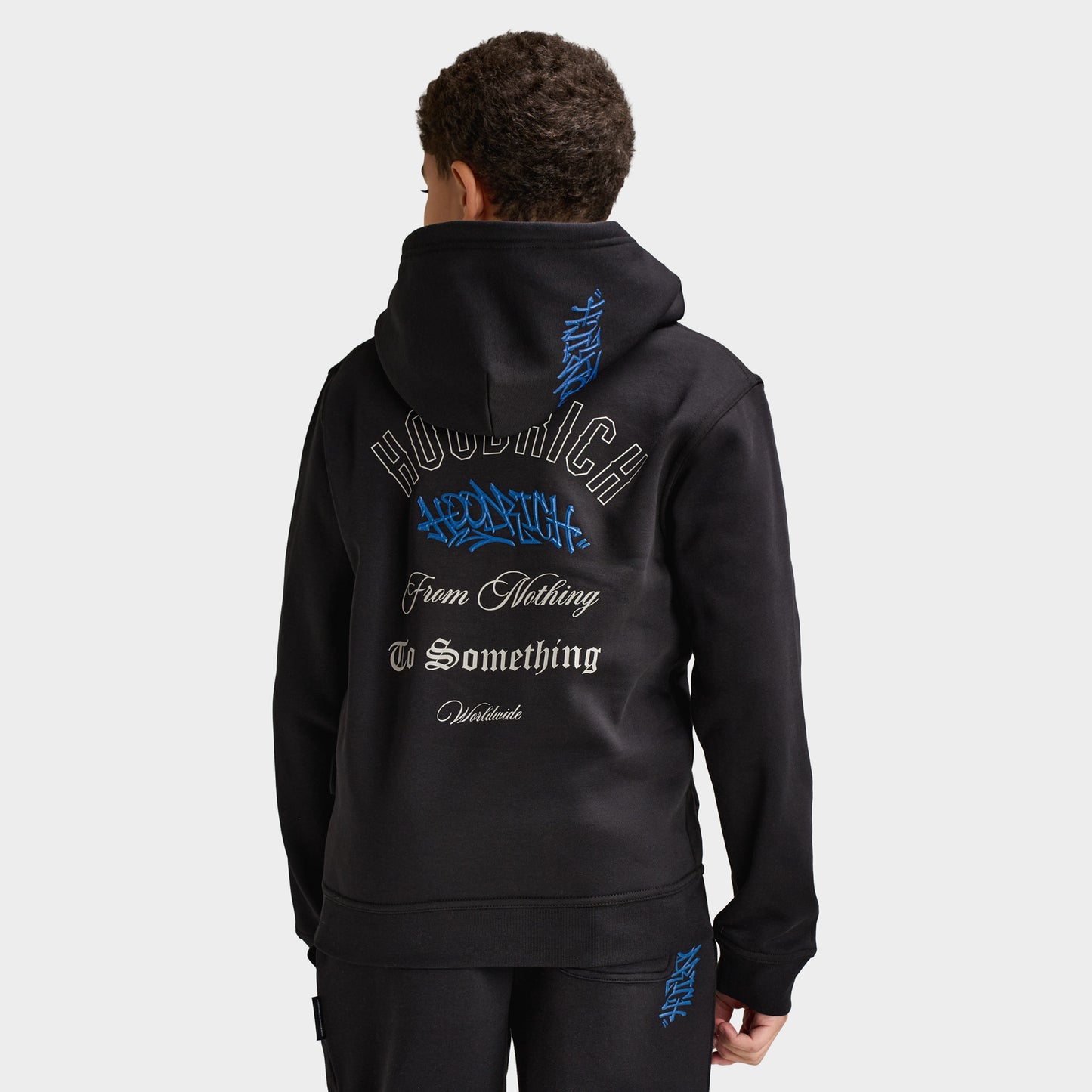 Hoodrich Junior Garçons intent Chandail à capuche Noir / Gris Clair - Bleu Lolite