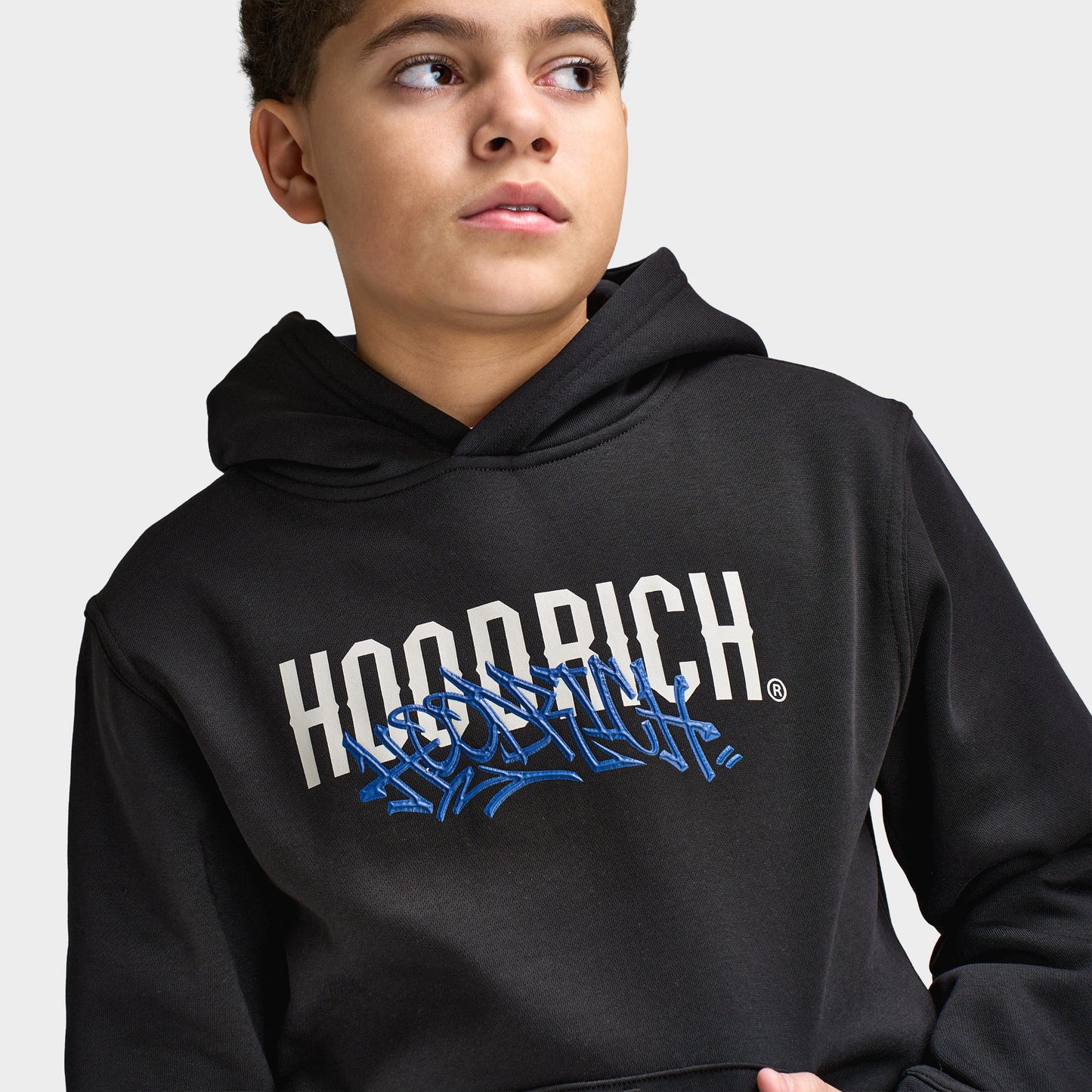 Hoodrich Junior Garçons intent Chandail à capuche Noir / Gris Clair - Bleu Lolite