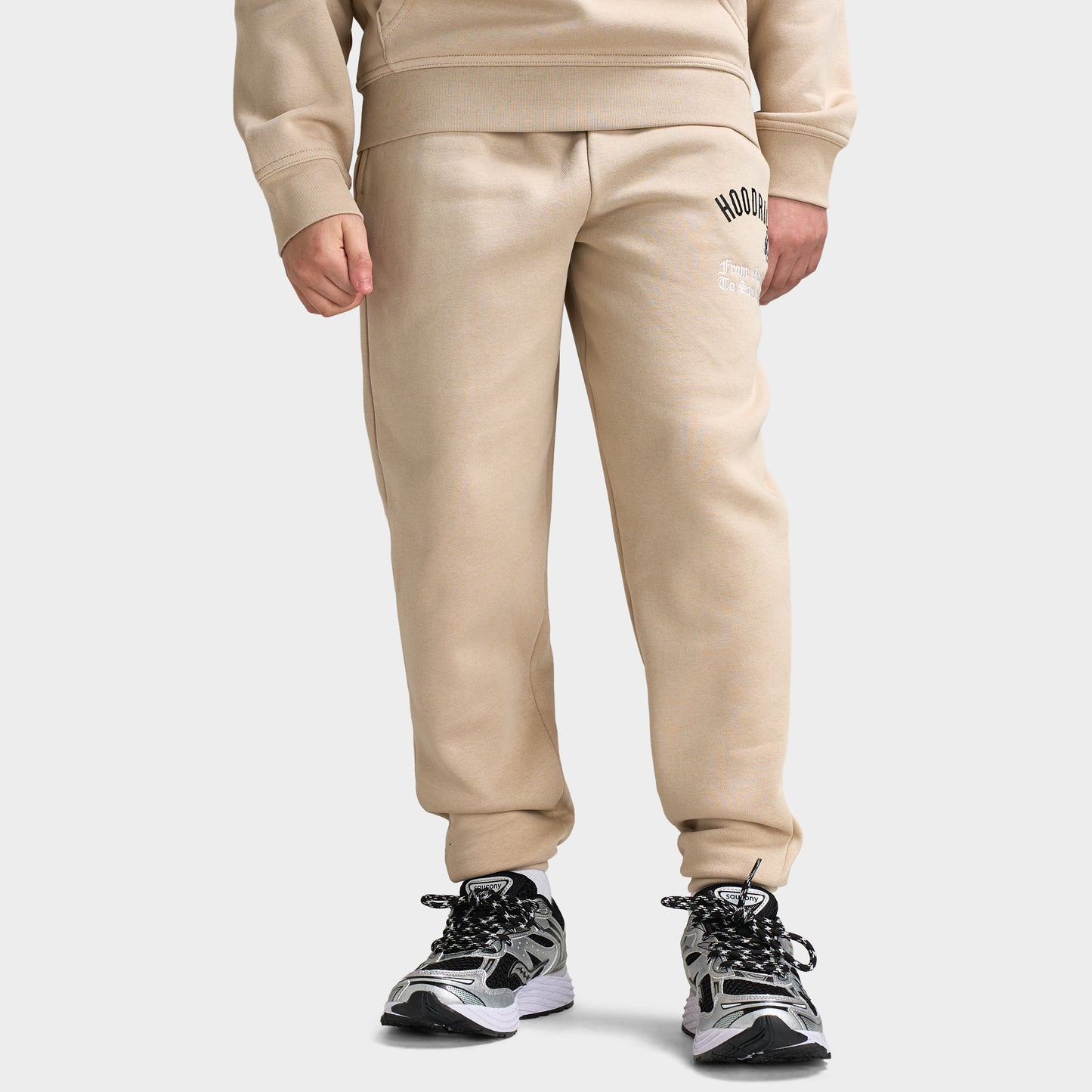 Hoodrich Junior Boy's Shadow Ribbed Cuff Jogger Oxford Tan / Black - White