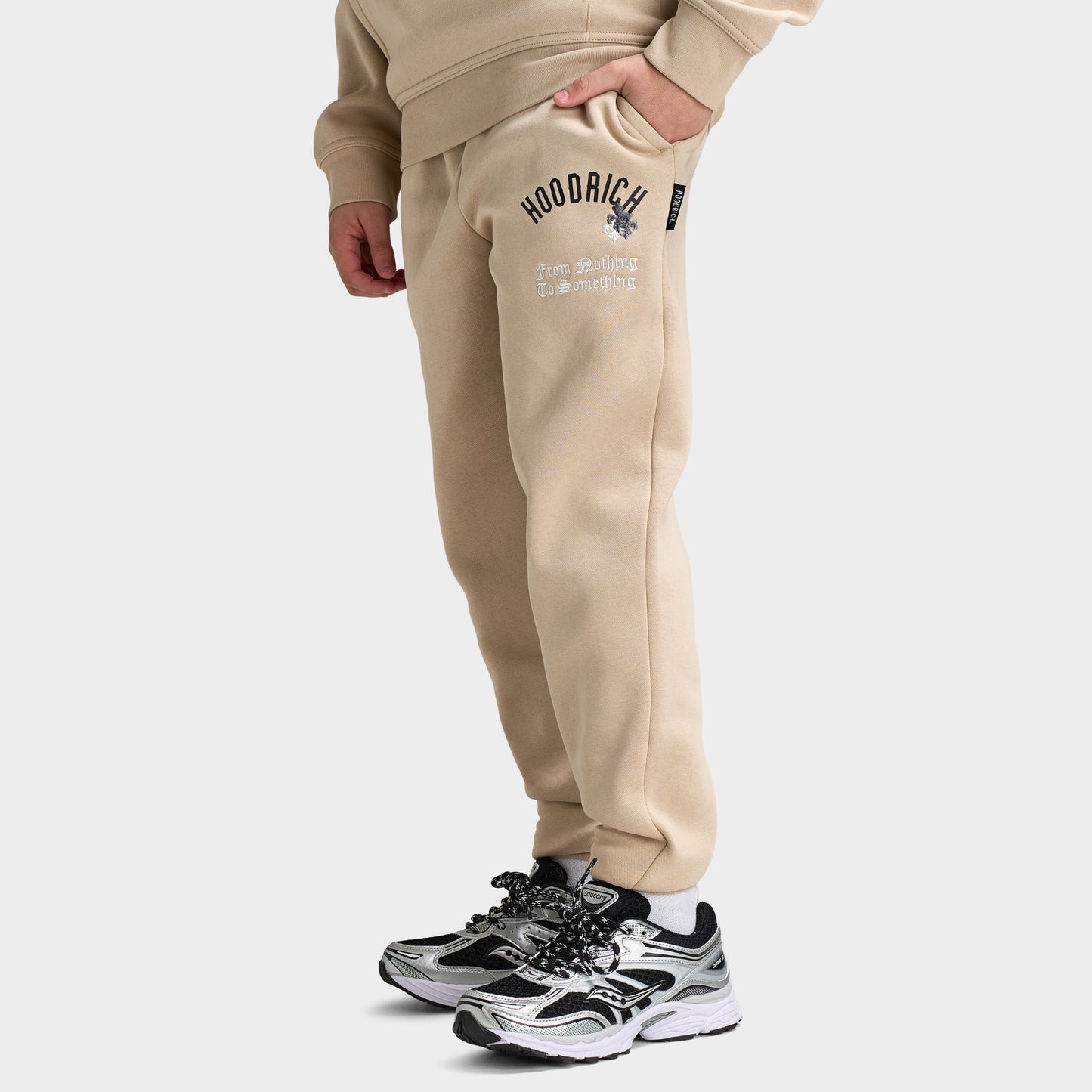 Hoodrich Junior Boy's Shadow Ribbed Cuff Jogger Oxford Tan / Black - White