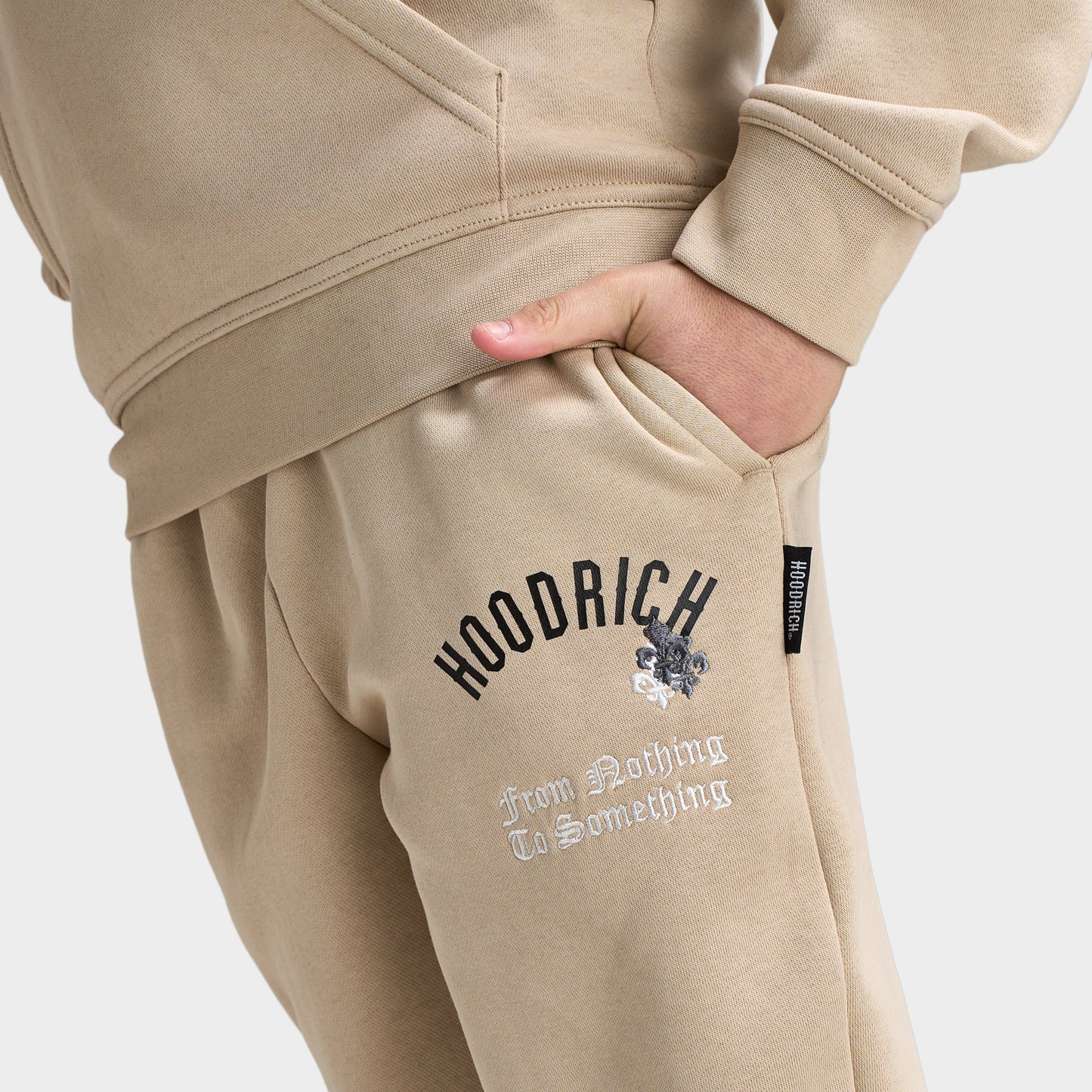 Hoodrich Junior Boy's Shadow Ribbed Cuff Jogger Oxford Tan / Black - White